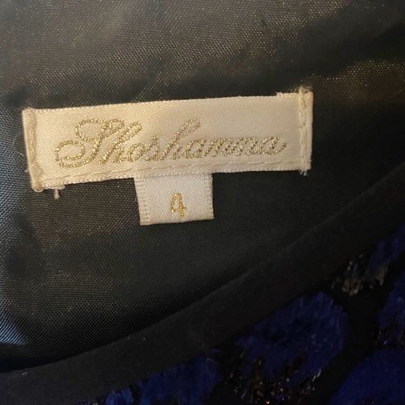 Showshamma designer blue and black cocktail dress - Picture 2 of 3